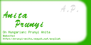 anita prunyi business card